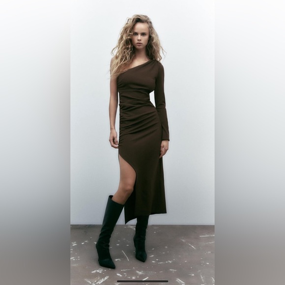 Zara Dresses Zara Draped Asymmetric Dress Poshmark